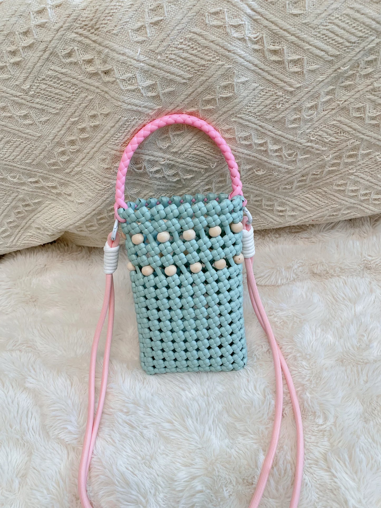 Rainbow Mini Woven Pouch - Rattan Weaving Experience Course