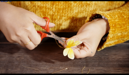 Step-by-step velvet flower butterfly making process showing traditional Chinese craft technique