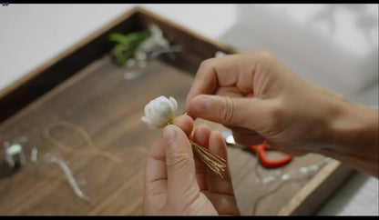 Artisan 'Ronghua' Kit: Craft a Velvet Jasmine Brooch of Purity & Grace - Silkpathcraftsmen Company