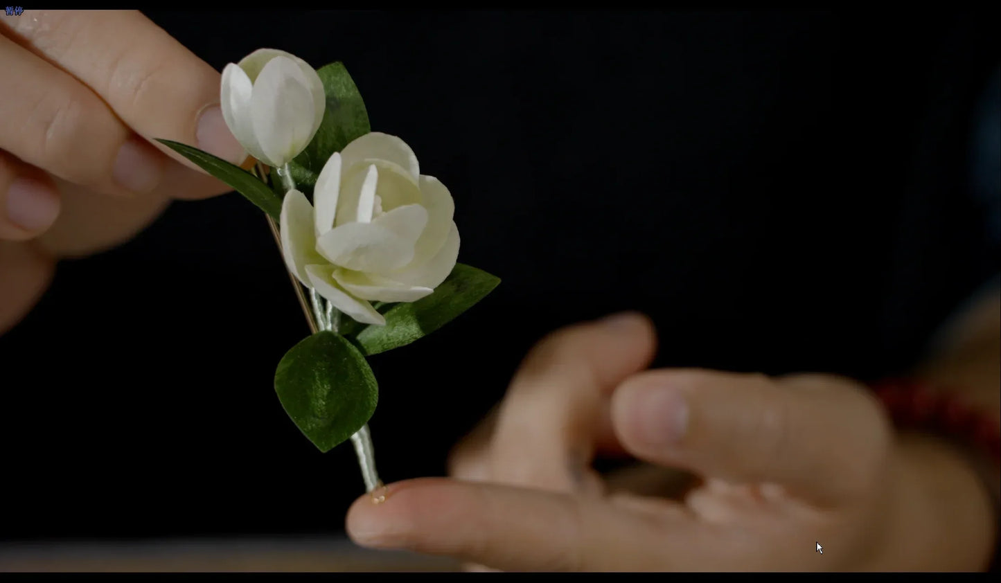 Artisan 'Ronghua' Kit: Craft a Velvet Jasmine Brooch of Purity & Grace - Silkpathcraftsmen Company