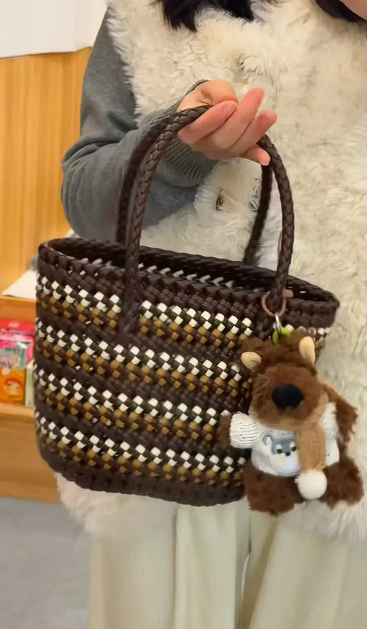 Brown Chestnut Plaid Weave - Rattan Weaving Beginner Course - Silkpathcraftsmen Company