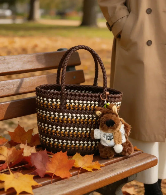 Brown Chestnut Plaid Weave - Rattan Weaving Beginner Course - Silkpathcraftsmen Company