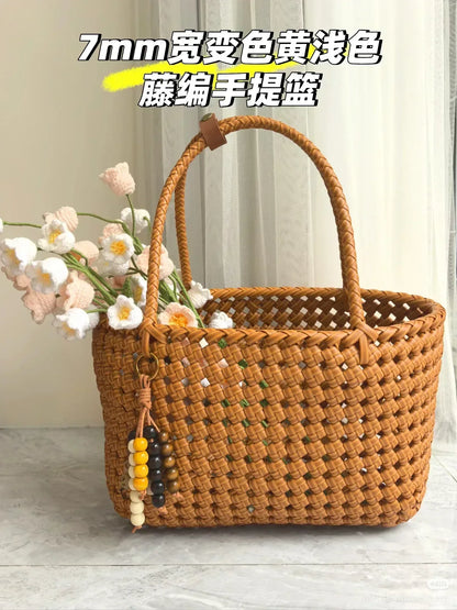 Caramel Rattan Basket - Rattan Weaving Beginner Course - Silkpathcraftsmen Company