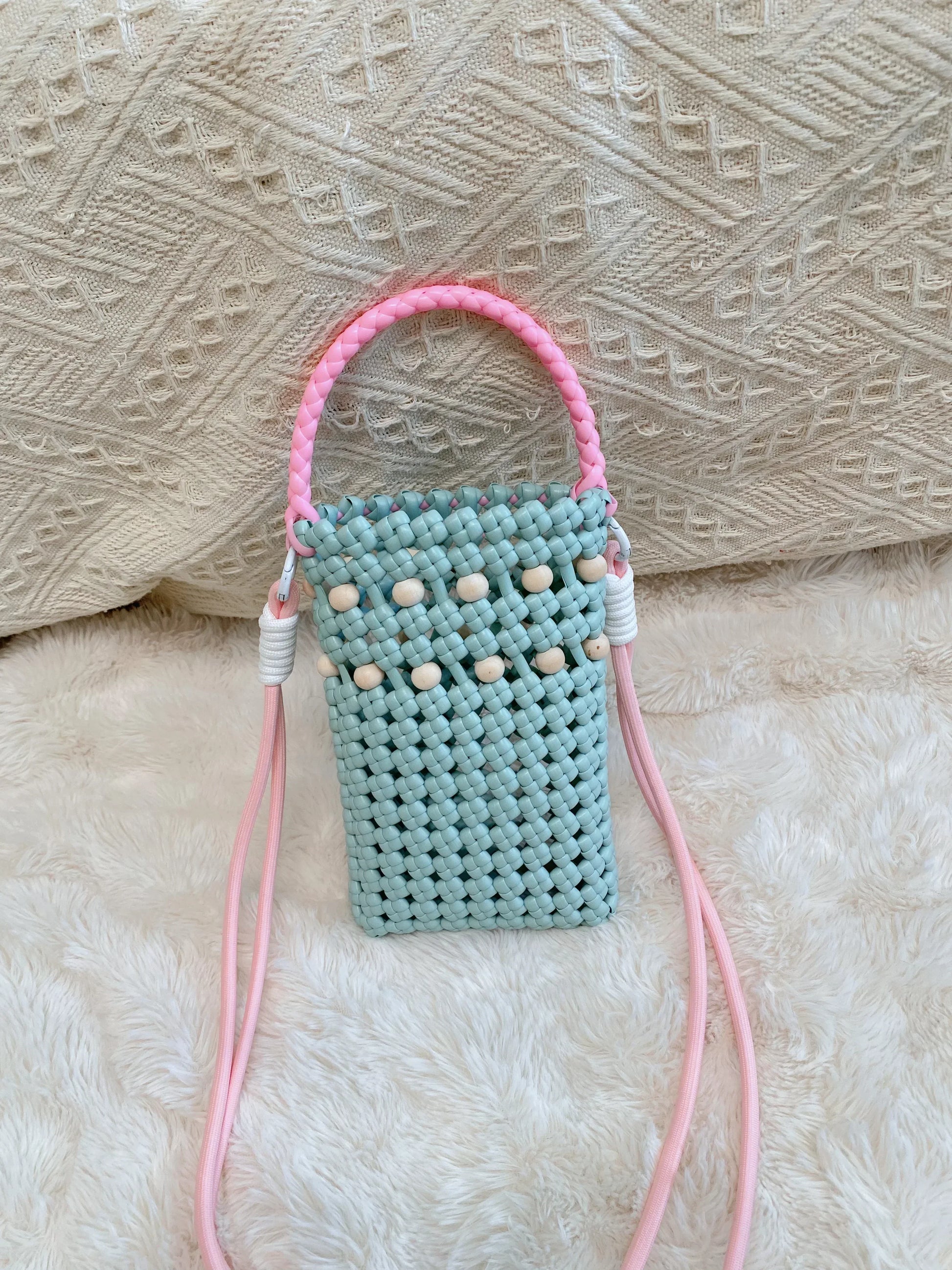  Rainbow Mini Woven Pouch - Rattan Weaving Experience Course