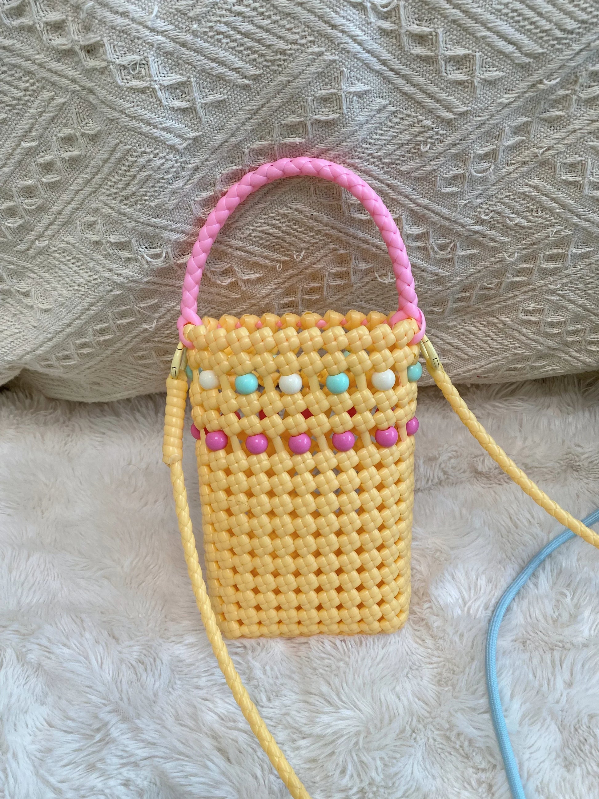  Rainbow Mini Woven Pouch - Rattan Weaving Experience Course