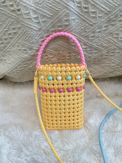  Rainbow Mini Woven Pouch - Rattan Weaving Experience Course