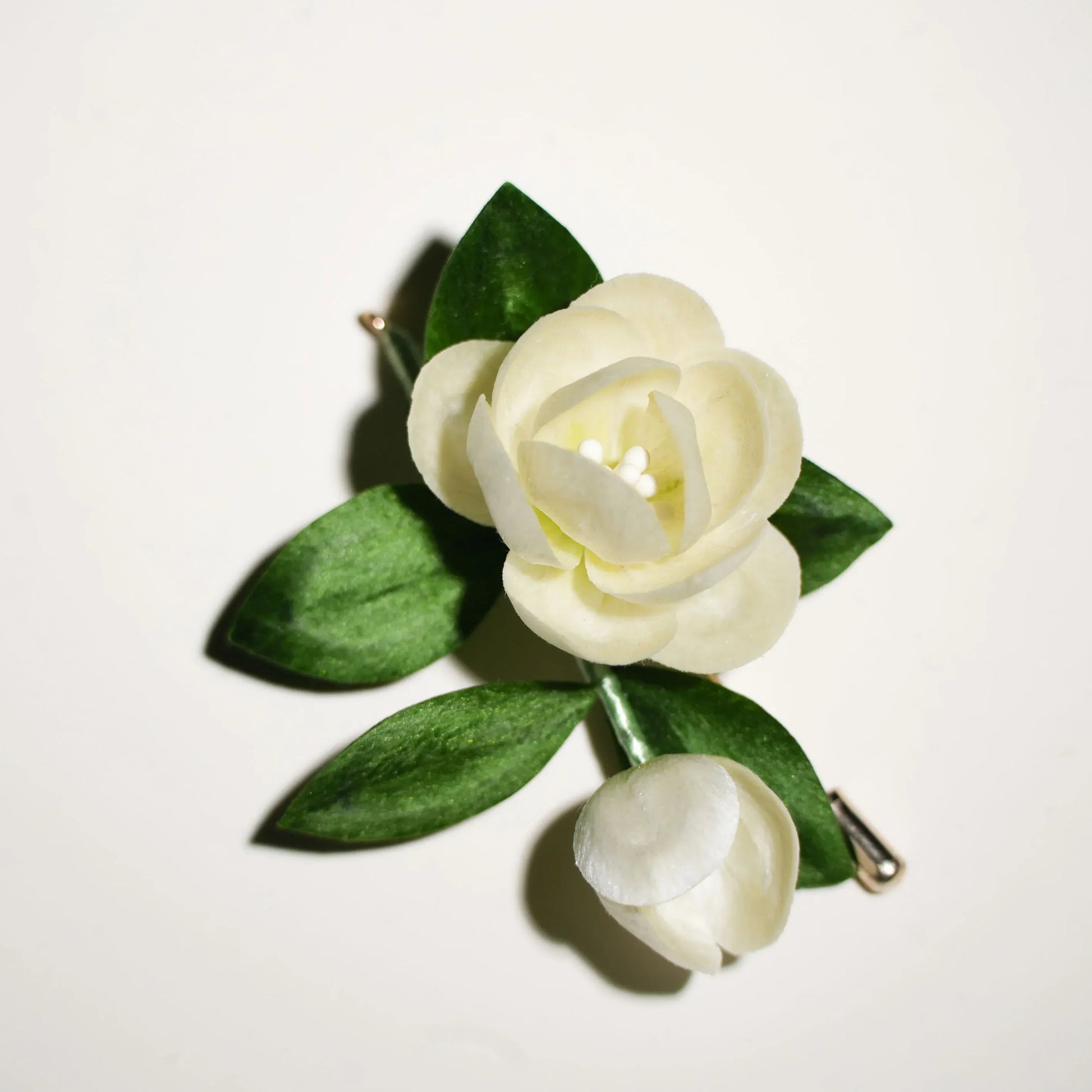 Artisan 'Ronghua' Kit: Craft a Velvet Jasmine Brooch of Purity & Grace - Silkpathcraftsmen Company